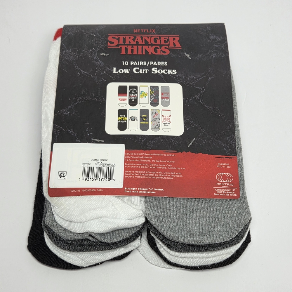 Stranger Things Womens Lightweight Low Cut Socks 10 Pairs Size 4-10 Multicolor - Picture 2 of 6